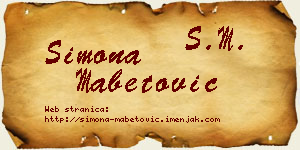 Simona Mabetović vizit kartica